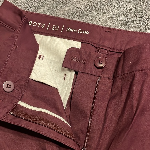 Talbots Women’s Purple Plum Slim Crop Pant NWOT Sz 10. Also have same one in Red - Picture 5 of 11